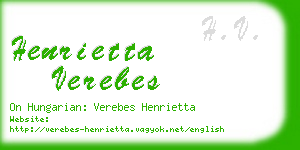 henrietta verebes business card